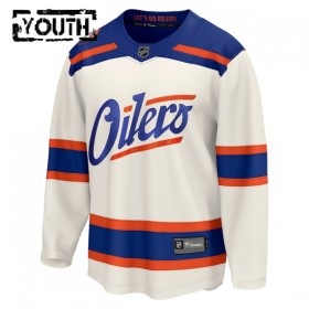 Edmonton Oilers tröja Customized Fanatics Premium 2025-26 Vit Tredje - NHL Tröjor Barn