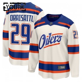 Edmonton Oilers tröja Fanatics Premium Leon Draisaitl 2025-26 Vit Tredje - NHL Tröjor Barn