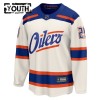 Edmonton Oilers tröja Fanatics Premium Leon Draisaitl 2025-26 Vit Tredje - NHL Tröjor Barn