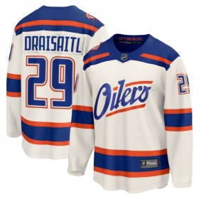 Edmonton Oilers tröja Fanatics Premium Leon Draisaitl 2025-26 Vit Tredje - NHL Tröjor Herr