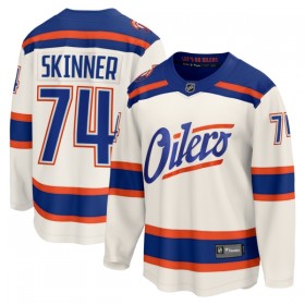 Edmonton Oilers tröja Fanatics Premium Stuart Skinner 2025-26 Vit Tredje - NHL Tröjor Herr